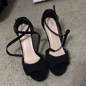 Black chunky heels